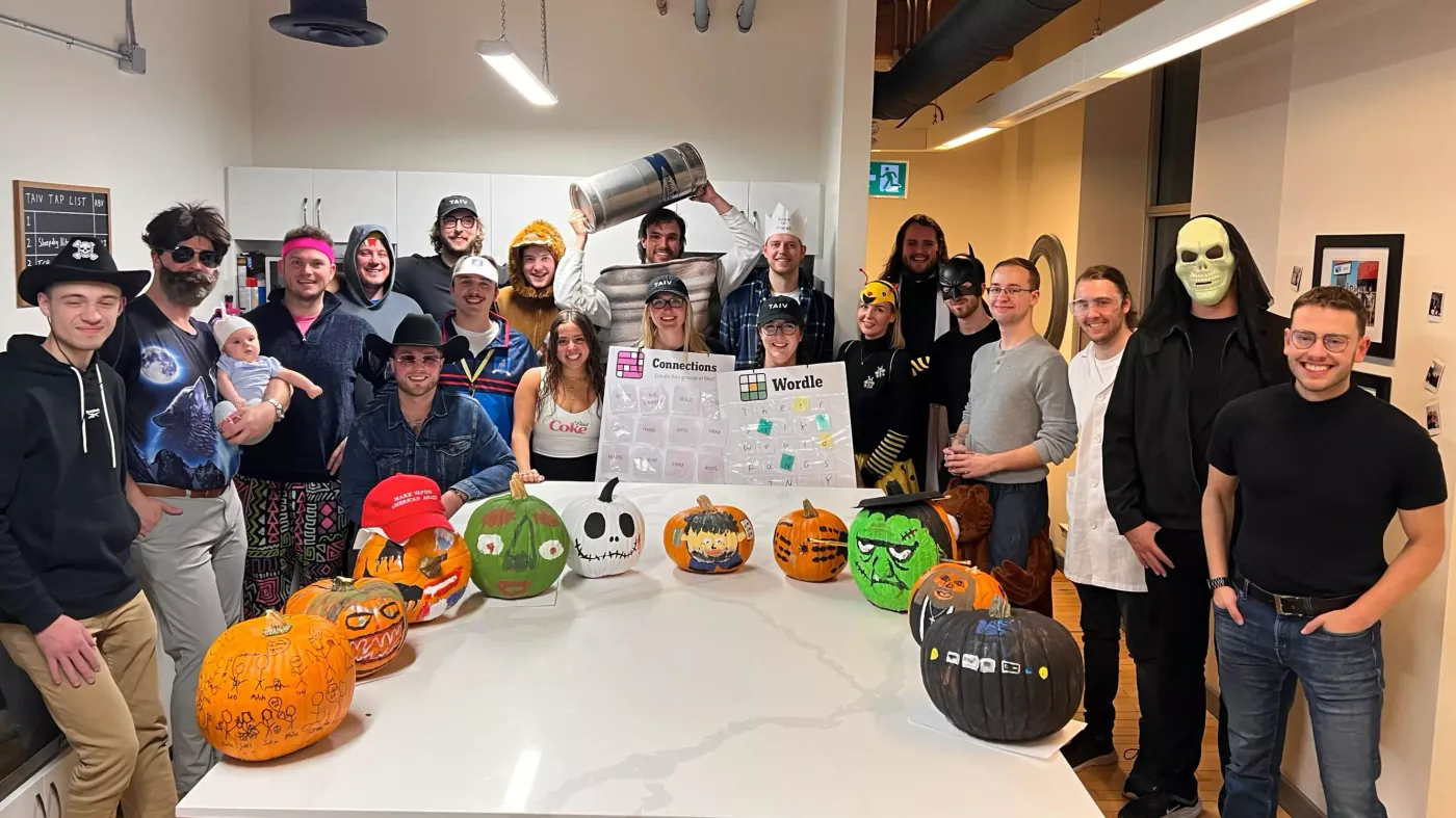 The Taiv team celebrating Halloween at the office